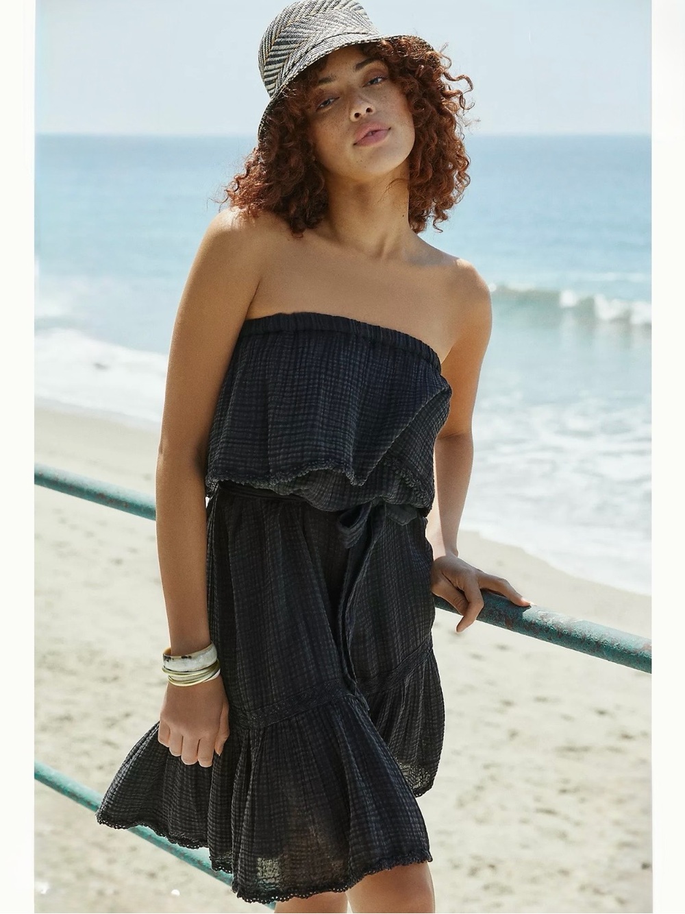 Anthropologie Daily Practice Kona Strapless Dress | Black | Size Medium